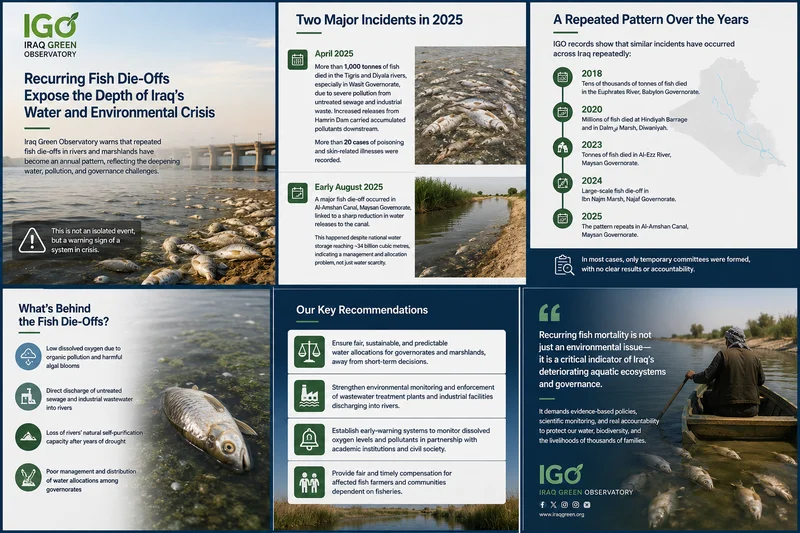Iraq Green Observatory: Recurring Fish Die-Offs Expose the Depth of Iraq’s Water and Environmental Crisis
